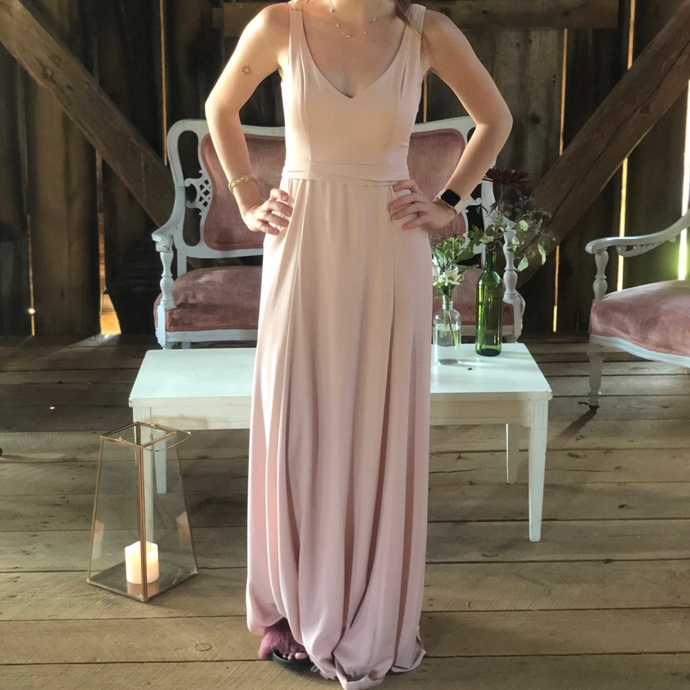 Show Me Your Mumu blush bridesmaids dress